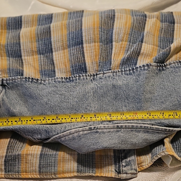 Cleo + Wolf Women's Blue and Yellow Plaid Button-Down Jacaket XL - Picture 15 of 15